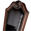 Pemberly Row Dining Armchair Set of 2 with Nailhead Trim in Brown Faux Leather