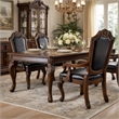 Pemberly Row Dining Armchair Set of 2 with Nailhead Trim in Brown Faux Leather