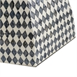 Pemberly Row 17 Inch Hexagonal Capiz Inlaid Accent Stool in White and Black