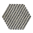 Pemberly Row 17 Inch Hexagonal Capiz Inlaid Accent Stool in White and Black