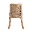 Pemberly Row Woven Rattan Dining Side Chair with Wood Frame in Natural Brown