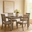 Pemberly Row 70 Inch Outdoor Dining Table with Plank Top in Burnt Brown