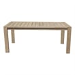 Pemberly Row 70 Inch Outdoor Dining Table with Plank Top in Natural Brown