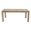 Pemberly Row 70 Inch Outdoor Dining Table with Plank Top in Natural Brown