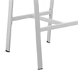 Pemberly Row 44 Inch Outdoor Bar Stool Set of 6 with Curved Arms in White