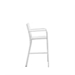 Pemberly Row 44 Inch Outdoor Bar Stool Set of 6 with Curved Arms in White