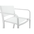 Pemberly Row 44 Inch Outdoor Bar Stool Set of 6 with Curved Arms in White
