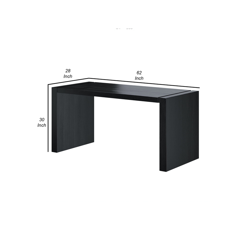 Pemberly Row 28 Inch Minimalist Computer Desk with Panel Legs in Wenge