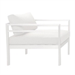 Pemberly Row 4 Piece Aluminum Outdoor Sofa Set with Fabric Cushions in White