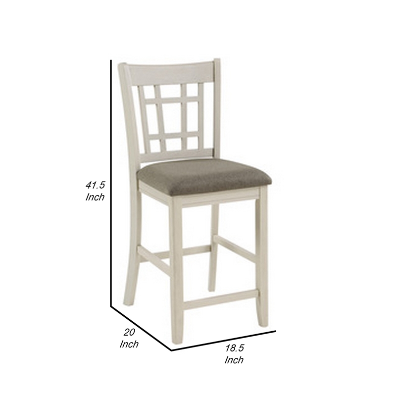 Pemberly Row 2Pc Counter Height Chairs with Saddle Back in Antique White & Brown