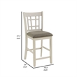 Pemberly Row 2Pc Counter Height Chairs with Saddle Back in Antique White & Brown
