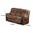 Pemberly Row 86 Inch Power Reclining Sofa with Pull Tab in Brown Leather