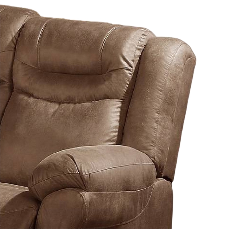 Pemberly Row 86 Inch Power Reclining Sofa with Pull Tab in Brown Leather