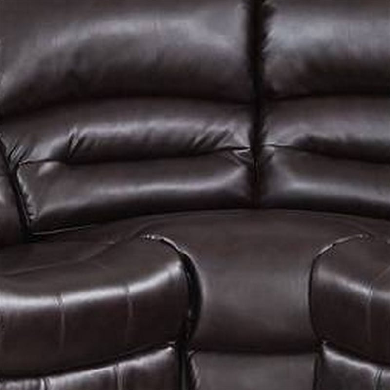 Pemberly Row Power Reclining Sectional Sofa with USB Ports in Brown Leather