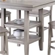 Pemberly Row 5 Piece Counter Height Dining Set with Table and 4 Chairs in Gray