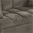 Pemberly Row 59 Inch Sleeper Sofa Futon with Grid Tufting and Pillows in Brown