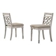 Pemberly Row Set of 2 Cross Back Dining Chairs with Padded Seats in White