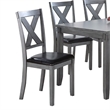 Pemberly Row 6 Piece Dining Set with Table 4 Chairs and Bench in Gray