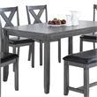 Pemberly Row 6 Piece Dining Set with Table 4 Chairs and Bench in Gray