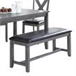 Pemberly Row 6 Piece Dining Set with Table 4 Chairs and Bench in Gray