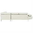 Pemberly Row 2 Pc Sectional Sofa with Chaise and Adjustable Headrests in White
