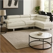 Pemberly Row 2 Pc Sectional Sofa with Chaise and Adjustable Headrests in White