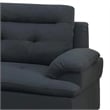 Pemberly Row 3 Piece L Shape Sectional Sofa with Ottoman and 2 Pillows in Black