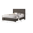 Pemberly Row Queen Bed with Carved Headboard and Block Legs in Taupe Brown