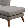 Pemberly Row 2 Pc L Shape Sectional Sofa with Chaise and Throw Pillows in Gray