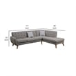 Pemberly Row 2 Pc L Shape Sectional Sofa with Chaise and Throw Pillows in Gray