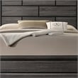 Pemberly Row King Bed with Brick Inspired Headboard & Black Tapered Legs