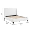 Pemberly Row King Bed with Curved Wingback Headboard in White Boucle Fabric