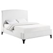 Pemberly Row King Bed with Curved Wingback Headboard in White Boucle Fabric
