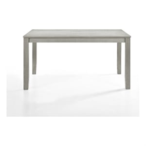 Pemberly Row 59 Inch Rectangular Rubberwood Dining Table with Block Legs in Gray