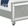 Pemberly Row Queen Panel Bed with LED Headboard & Faux Leather Tufting in Silver