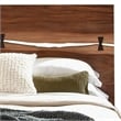 Pemberly Row Queen Platform Bed w/ Live Edge Headboard & Bowtie Inlay in Walnut
