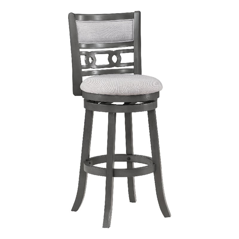 Pemberly Row Swivel Counter Stool with Cushioned Seat and Backrest in Mist Gray