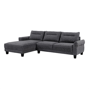 Pemberly Row 110 Inch 2 Piece Sectional Sofa with Chaise and Welt Trim in Gray