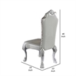 Pemberly Row 2Pc Dining Chairs w/ Carved Scrolled Motifs & Padded Seat in White