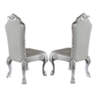 Pemberly Row 2Pc Dining Chairs w/ Carved Scrolled Motifs & Padded Seat in White