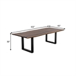 Pemberly Row 102 Inch Live Edge Acacia Wood Dining Table with U Shape Steel Legs