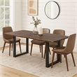 Pemberly Row 102 Inch Live Edge Acacia Wood Dining Table with U Shape Steel Legs