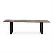 Pemberly Row 102 Inch Live Edge Acacia Wood Dining Table with U Shape Steel Legs