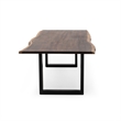 Pemberly Row 102 Inch Live Edge Acacia Wood Dining Table with U Shape Steel Legs