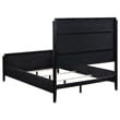 Pemberly Row California King Bed with Channel Tufted Ivory Headboard in Black