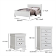 Pemberly Row 3 Pc Full Bedroom Set with Panel Headboard & Sleigh Design in White
