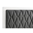 Pemberly Row California King Bed w/ Hexagonal Tufted Headboard in White Melamine