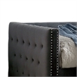 Pemberly Row Button Tufted Daybed w/ Trundle & Nailhead Trim in Gray Flannelette