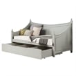 Pemberly Row Twin Daybed with 4 Poster Design and Turned Finials in Light Gray