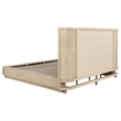 Pemberly Row King Platform Bed with Beige Wingback Headboard & Cane Accents